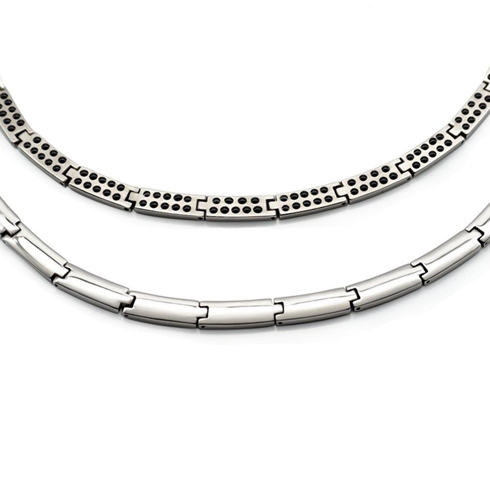 Grandoin Necklace - Germanium & Titanium - Lightweight, Comfortable, Eco-friendly, Stylish, Simple - Silver