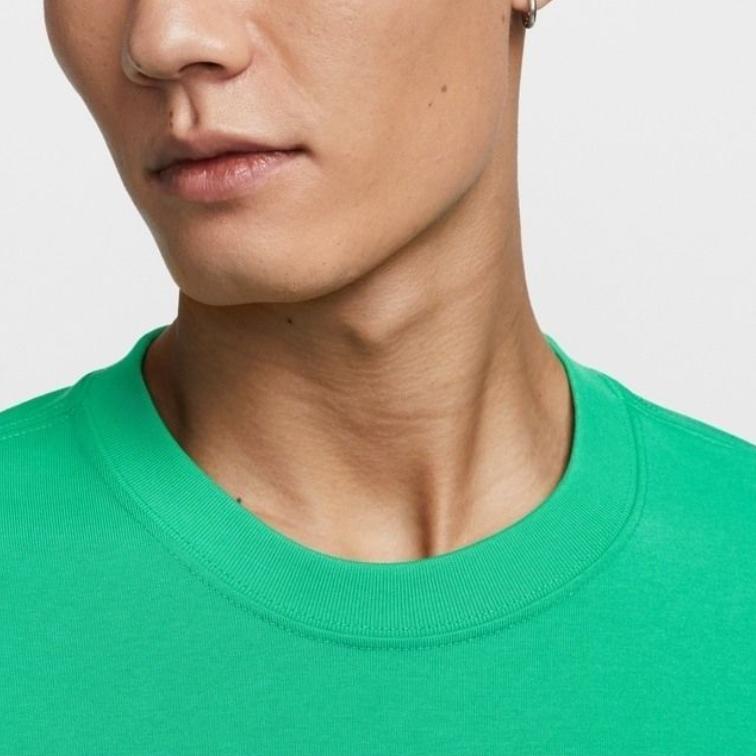 Nike T Shirts Men's Green Crew Neck Moderate Straight Fit DR7754-324