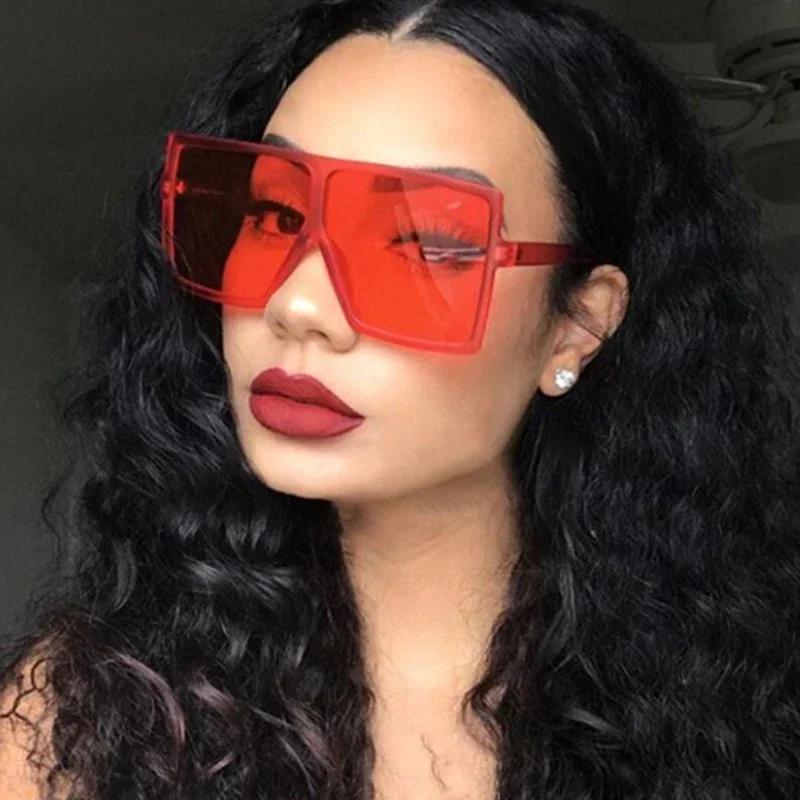 Fashion Luxury Designer Vintage Sunglasses Women Square Oversized Shades Trendy Party Travel Lady Glasses