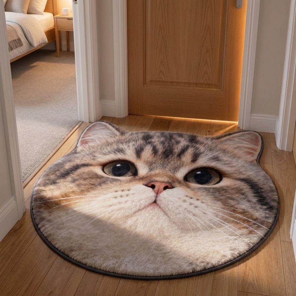 Anti-fouling Cat-Shaped Area Rug Non-Slip Cartoon Carpet Cute Home Decor Carpet  Living Rooms