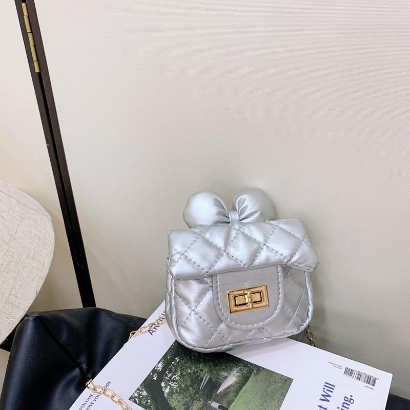 Solid Bow Color Unisex Crossbody Bag Butterfly Decoration Breathable Kids Fabric