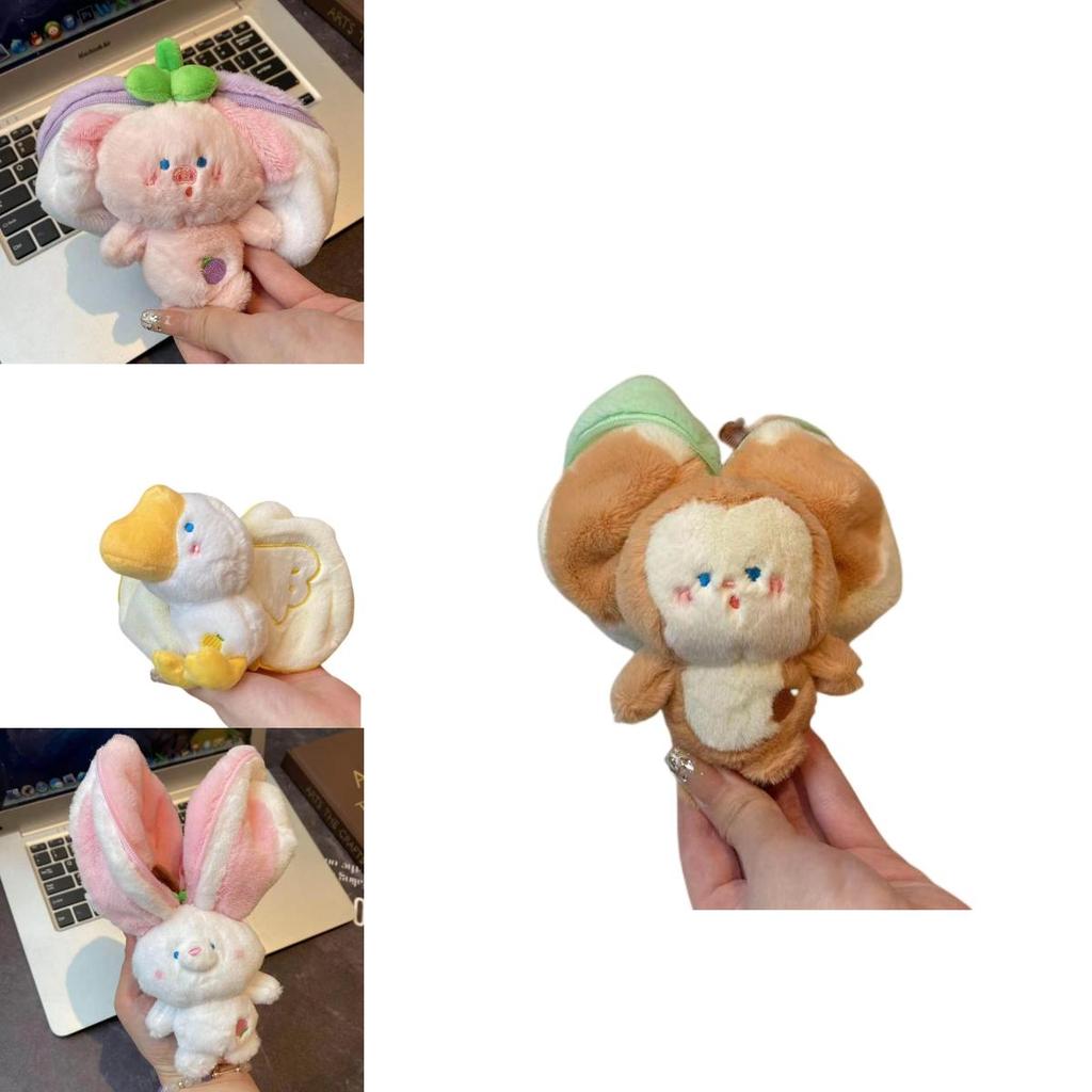 Peelable Plush Fruit And Animal Keychain Charm Soft And Cuddly!