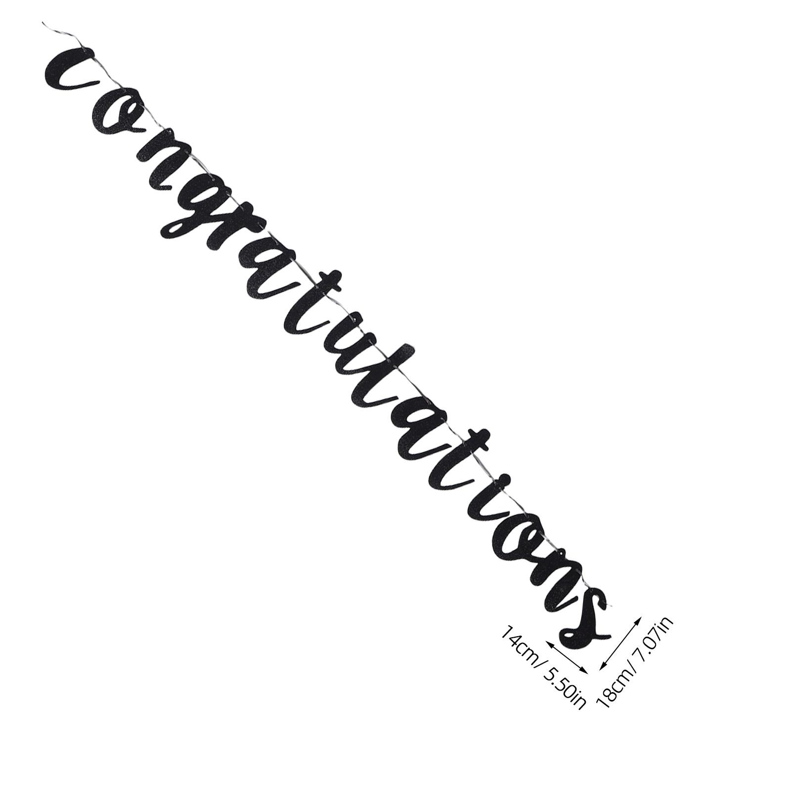 Bunting Graduation Backdrop Banner Rose Gold Congratulations Graduate Decorations чёрный