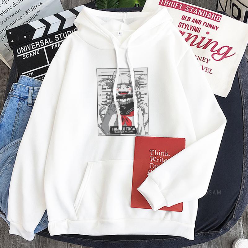 Funny Japan Anime Manga My Hero Academia Himiko Toga Hoodies Sweatshirt Women Men Harajuku Streetwear Winter Patchwork Hoodies