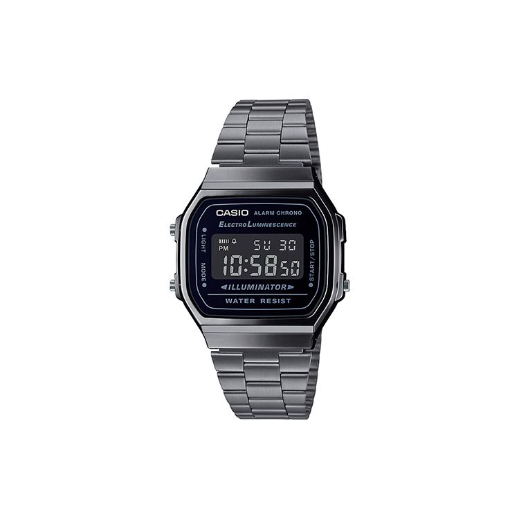Casio Vintage Series Quartz Watch Men watches Black Silver A168WGG-1B Silver Strap