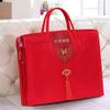 Red Wedding Four-Piece Tote Bag Set for Blanket and Summer Quilt Storage