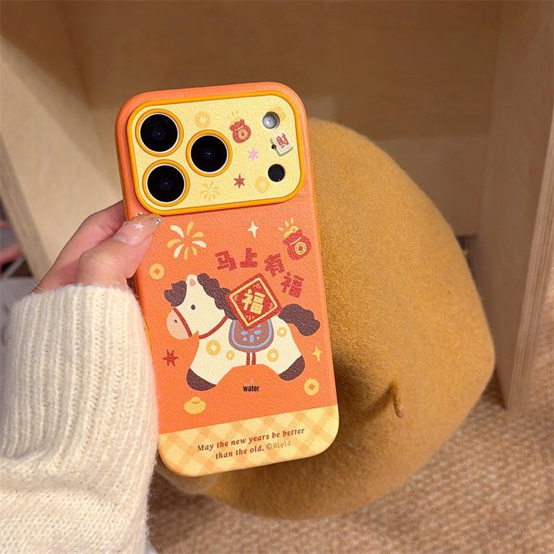 

New Year Blessings: Little Horse Phone Case for iPhone 17, 16 Pro Max/15/14 - Premium Design iPhone 15 Pro Max