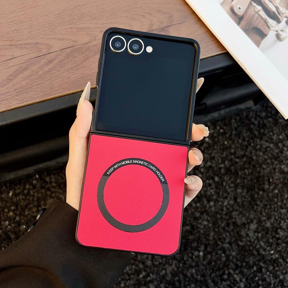 Luxus-Leder-Magnetische Matte Weiche Handyhülle für Samsung Galaxy Z Flip 7 6 5 4 3 Für Magsafe Kabelloses Laden Schutzhülle