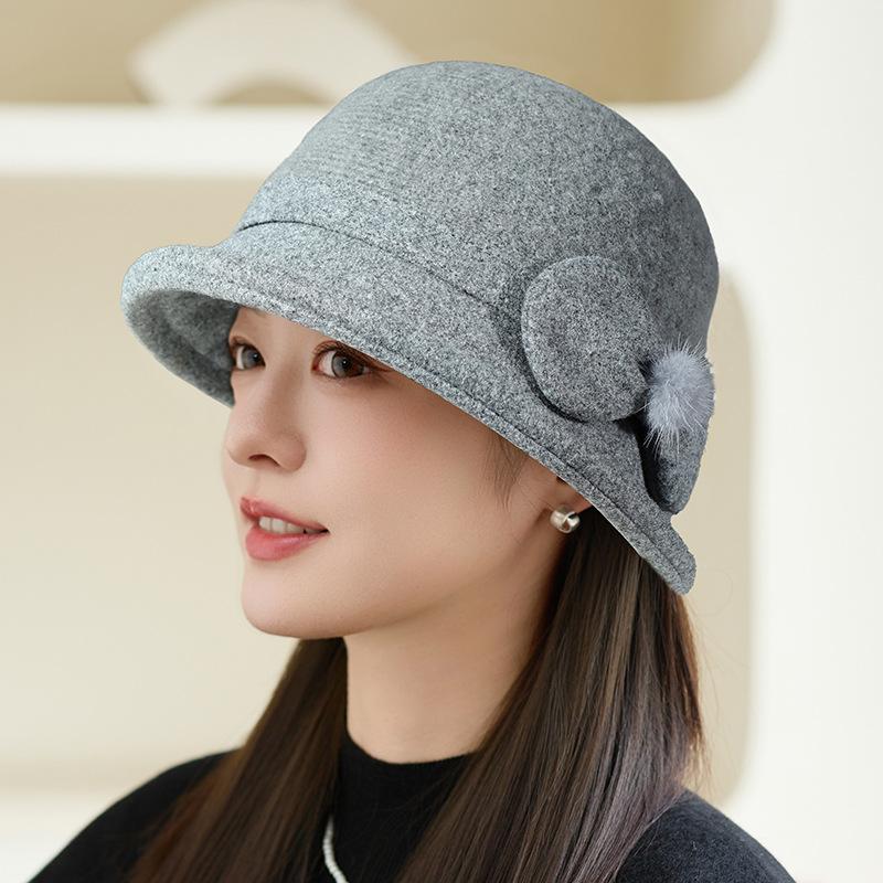The New Winter Hat for The Elderly Women's Warm Fleece Basin Hat for The Elderly