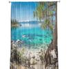 Beach Sea Water Trees Landscape Tulle Curtains For Living Room Decoration Modern Chiffon Sheer Voile Kitchen Curtain