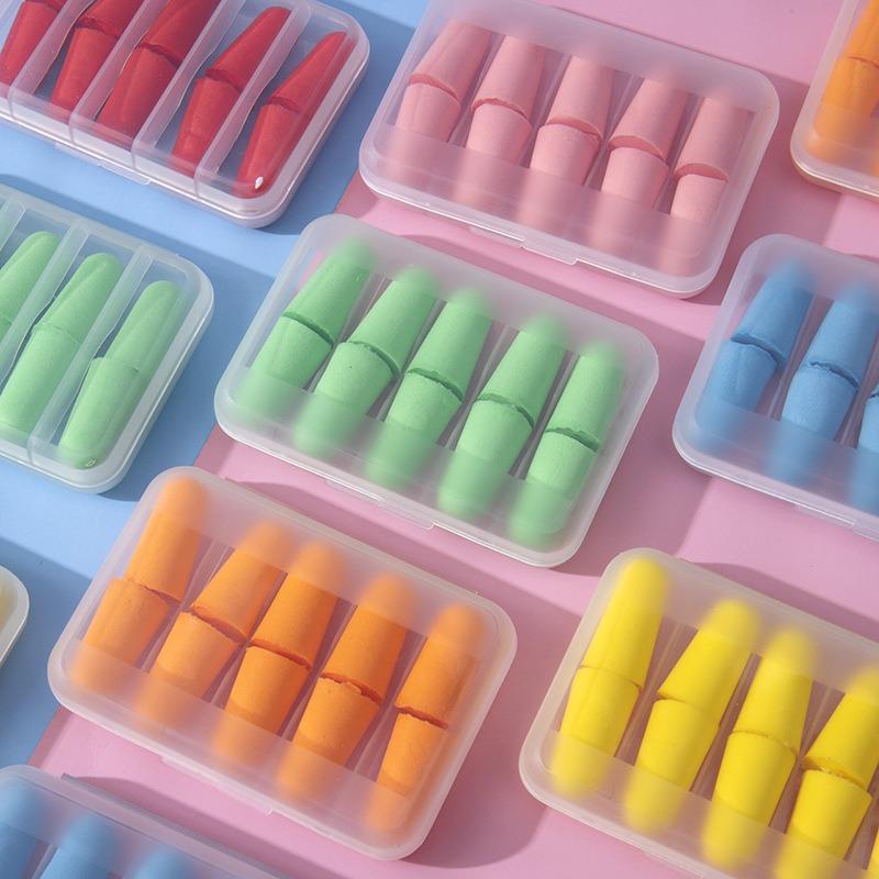 Sponge Noise-cancelling Earplugs Bullet Head Slow Rebound Silent Anti-snoring Earplugs Sleep Noise-cancelling Earplugs