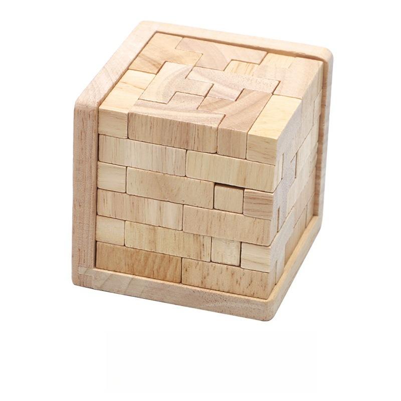 1PC 3D Educational Toy, Perfect Birthday Party Gift for Puzzle Lovers - Wooden Rubik's Cube Set for Brain Training and Spatial Reasoning