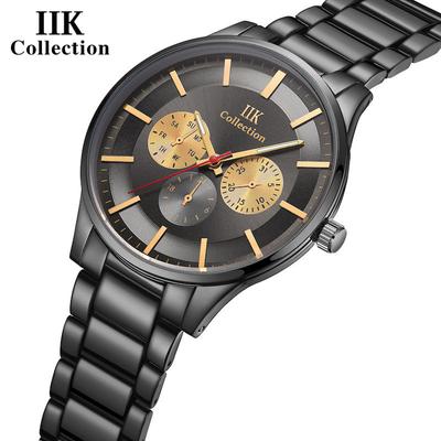 IIK Herrenuhr, modisch, wasserdicht, einfache Herrenuhr, ultradünne Herren-Armbanduhr aus legiertem Stahl, 1330