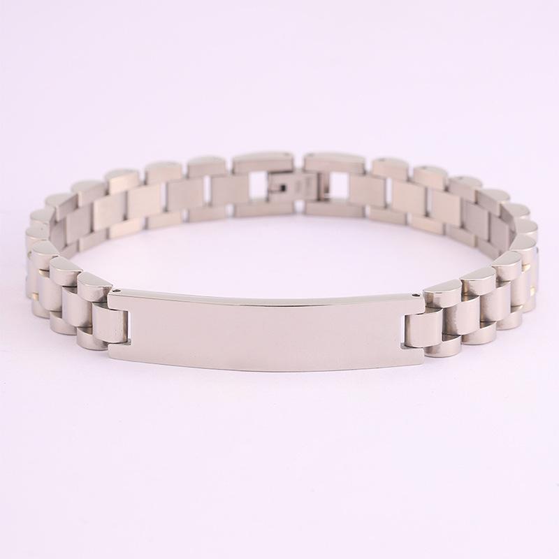 Stainless Steel Strap   Men's and Women's Gentleman's Temperament Retro Bent Brand Strap  Jewelry 