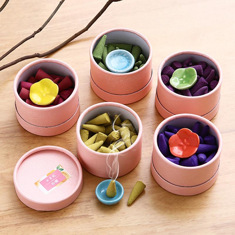 40Pcs/Box Bullet Head Backflow Incense Cones Aromatherapy Regulating Emotion Use In The Home Office Teahouse Yoga