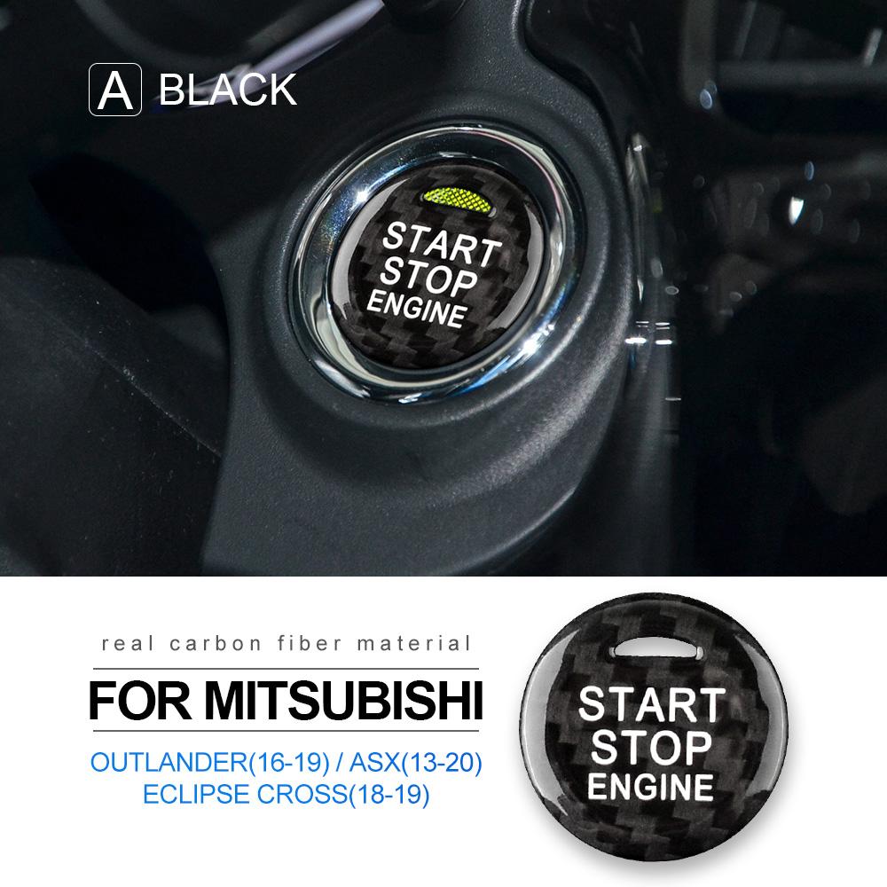 Real Hard Carbon Fiber for Mitsubishi Outlander ASX Eclipse Cross Sticker Engine Start Stop Button Ignition Device Cover Sticker