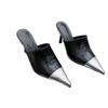 Sexy Genuine Leather Pointed-Toe Super High Heel Woman Slippers MIx Colors Stiletto Ladies Wedding Pumps Ladies Sapato Feminino