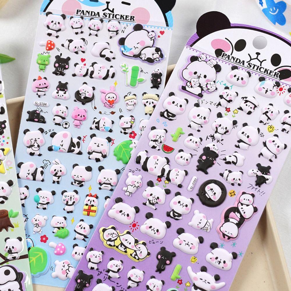 Strawberry Bear Panda Bubble Sticker 3D Panda Bubble Sticker  Skateboards Luggage Suitcases Decor