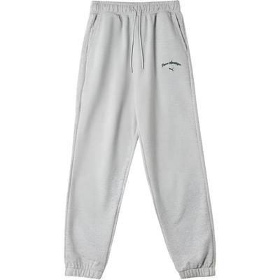 Comfortable Skin-Friendly Letter Lace-Up Knitted Sports Pants Women Bottoms Gray 632537-04