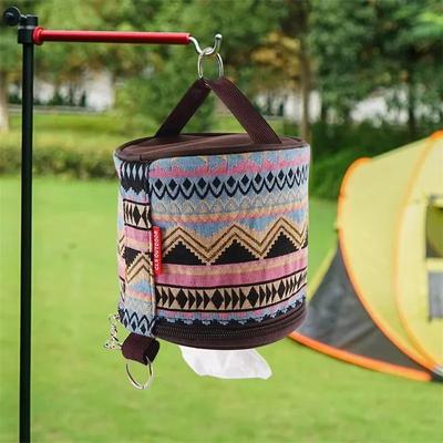 Tissue Box Holder  Camping Paper Box Kitchen Paper Storage Bag Hangable Drawer Middle Perforated Towel Kitchen Tissue Box