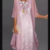 Women's Casual Floral Print Round Neck Slim Pocket Dress Long Skirt