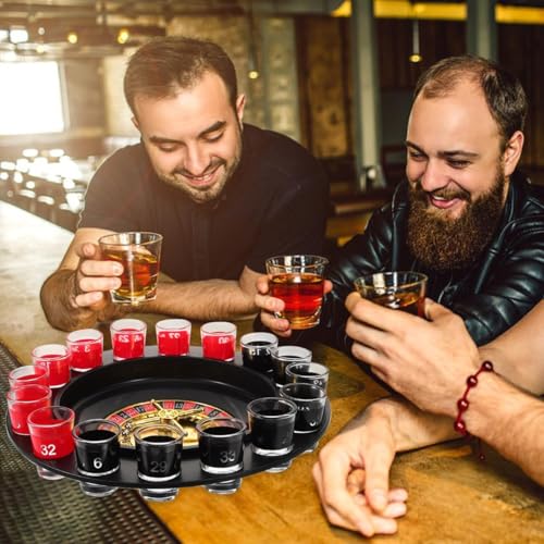 Roulette Game, 16-Hole Russian Roulette Cup, KTV Roulette Game, Drinking Tabletop Roulette Game, Party Dining Game Toy (Style)