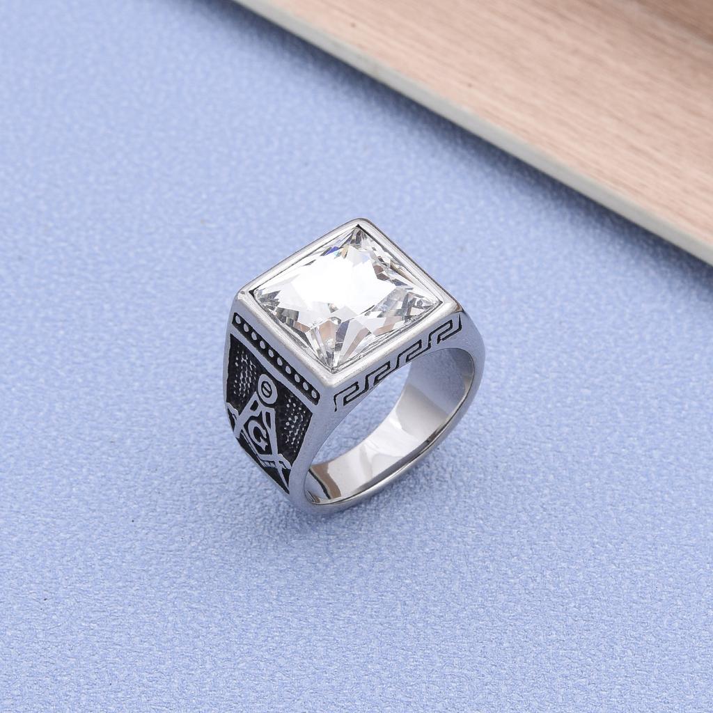 R3430 Freimaurerei Vergoldung Herren Hochwertig 316L Edelstahl Onyx Uhrenarmband Ringe Klassisch Trend Schmuckprodukt