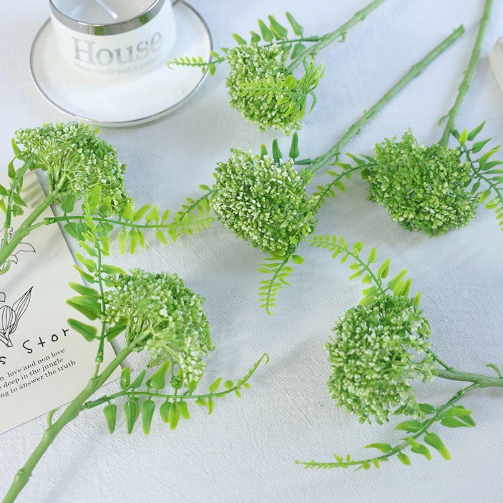 3PCS Plastic Artificial Oat Fruit Green Colorr Faux Oat Stems Green Plastic Flowers Wedding Floral