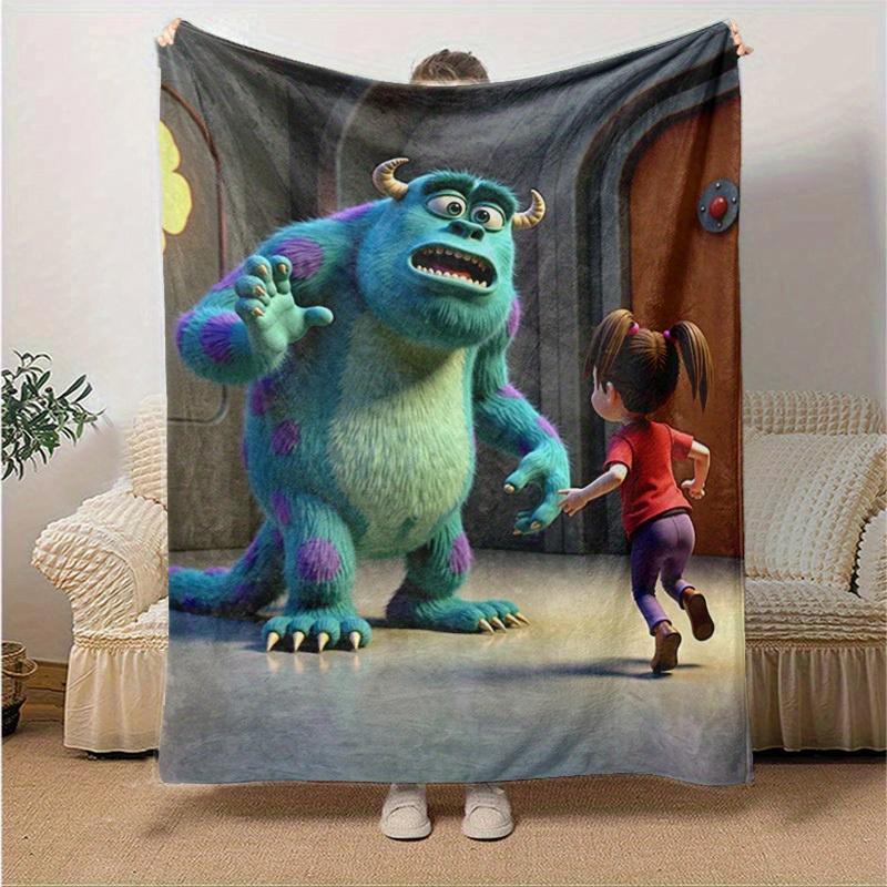 1pc, Soft and Cozy Monster Inc. Inspired Blanket, Perfect for All Seasons, Blanket Cozy for Bedroom, Living Room, Travel, Camping, Car Blankets, Beach