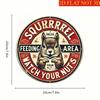 Squirrel Feeding Sign Retro Humorous 8X8 Inch Metal Tin Sign for Outdoor Garden Wall Decor