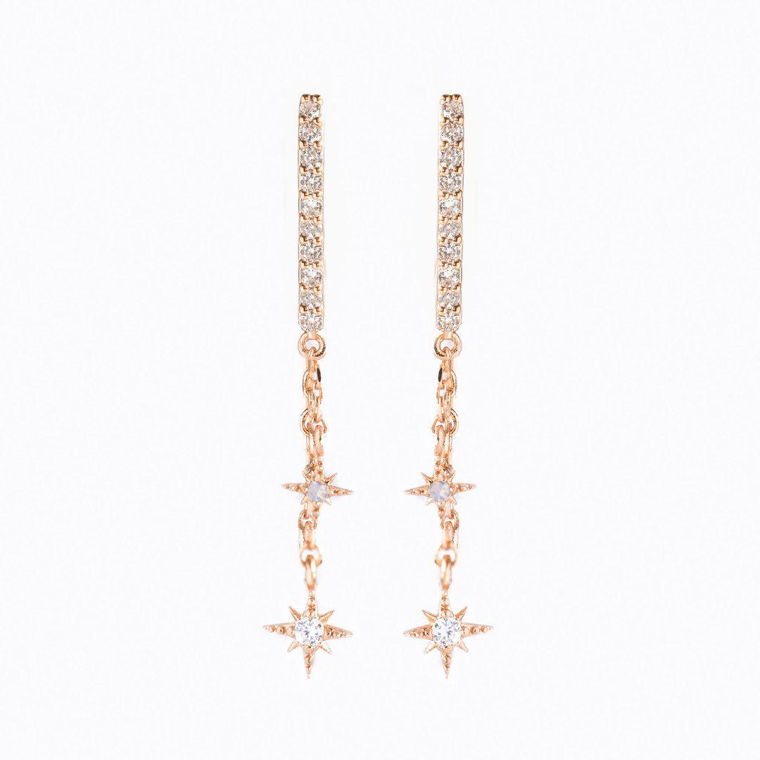 

Элегантные позолоченные художественные длинные серьги с цирконом