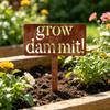 Grow Funny Metallschild, Vintage Dekorative Plakette Pfahlschild, Kräuter Obst Blumen Gemüse Garten Zubehör, Geschenke für Frauen, Männer, Mama, Gärtner