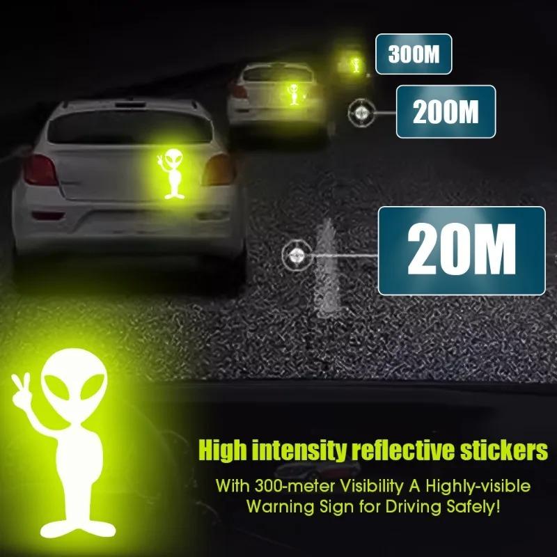 High Reflective Alien Peace Stickers Personalized Car Stickers Auto Body Rear Window Stickers Decoration Anti Scratch Decals
