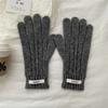 Y2k Lady Finger Gloves Windproof Solid Color Gloves Kawaii Korean Knitted Gloves  Autumn