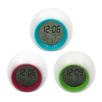 LED Color-Changing Silent Alarm Clock with Temperature Display for Kids