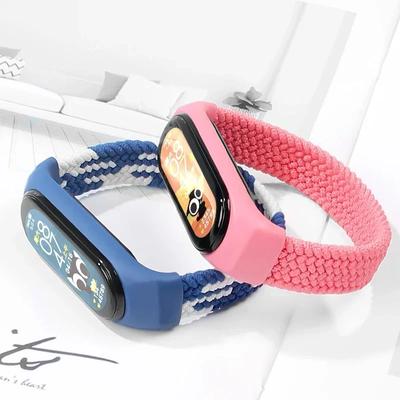 Armband für Xiaomi Mi Band 6 7 Armband Nylon Geflochten Solo Loop Armband Miband5 Armband Gürtel Mi Band 5 4 3 6 Riemen