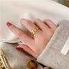 Wangdings Retro Titanium Steel 18K Gold Plated Ring for Women - Simple, Fashionable, Hollow Design