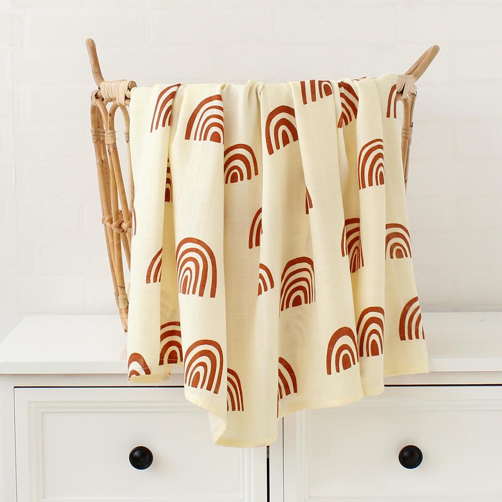 Baby Blankets Newborn Wrap Eucalyptus Leave Printed Organic Bamboo Cotton Muslin Swaddle Bedding Cover Baby Born