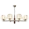 Song Dynasty-Style Chandelier: Retro Nanyang Design with Fabric and Walnut Wood for Living Room, Bedroom, or Dining Room