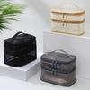Breathable Mesh Cosmetic Bag Large Capacity Double Layer For Daily Travel Toiletry Storage