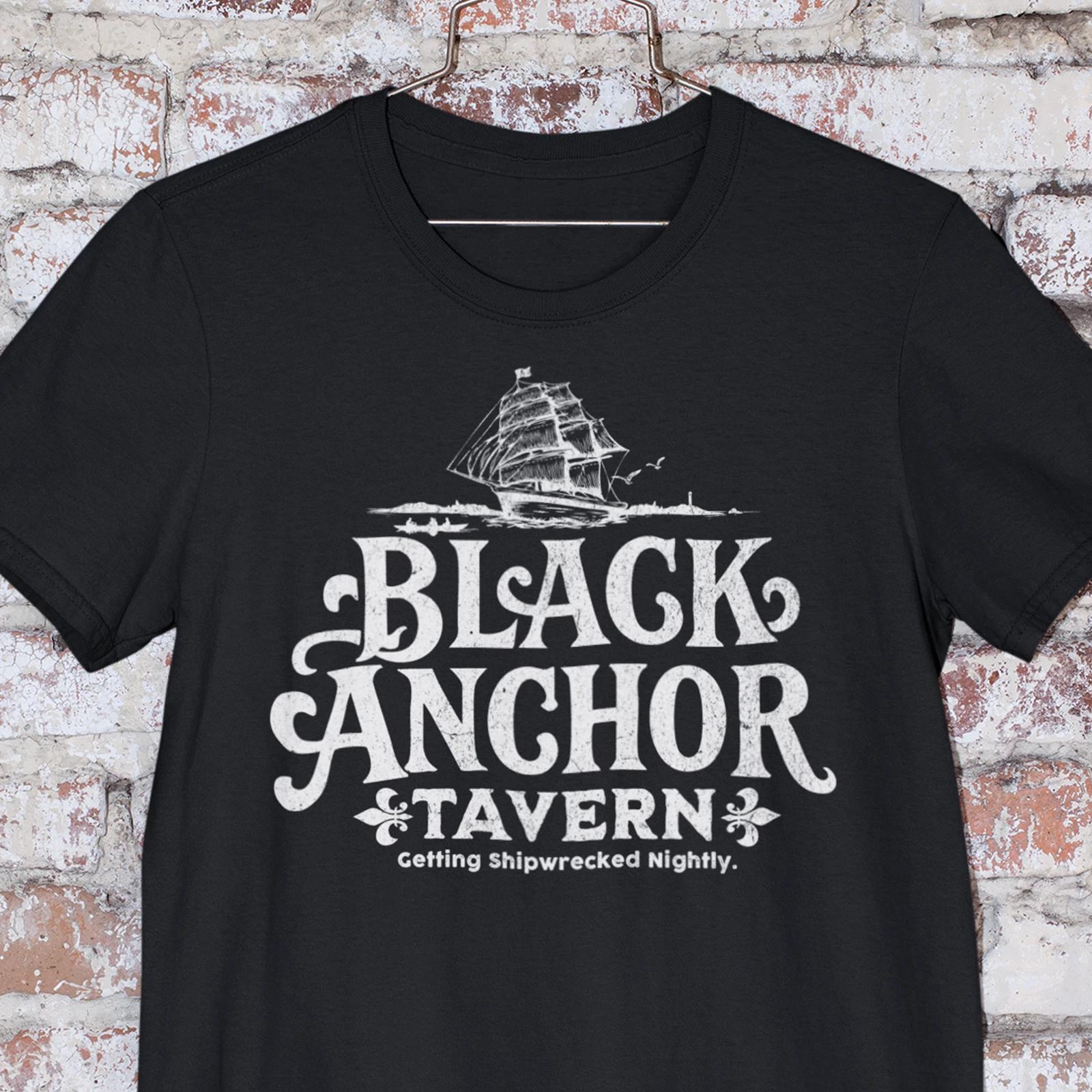 Black Anchor Tavern T-shirt, Beer & Bar Lovers Gift, Nautical Themed Dive Bar S