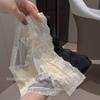 2025 Women's High-End French Lace Panties - Satin Ice Silk, Seamless, Mid-Low Waist, Plus Size
