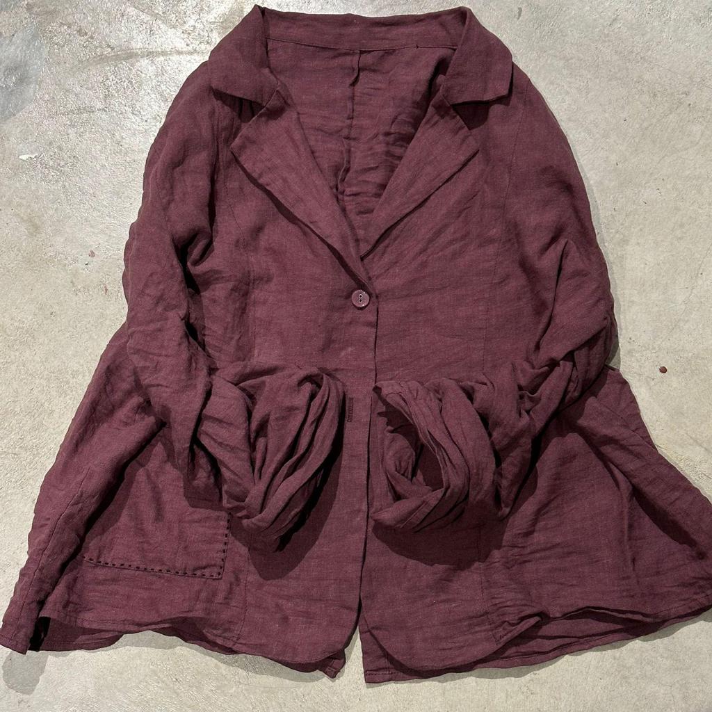 Johnature Kvinne Spring Casual Langermer Ensfarget Vintage Single Breasted Retro Personality Coats