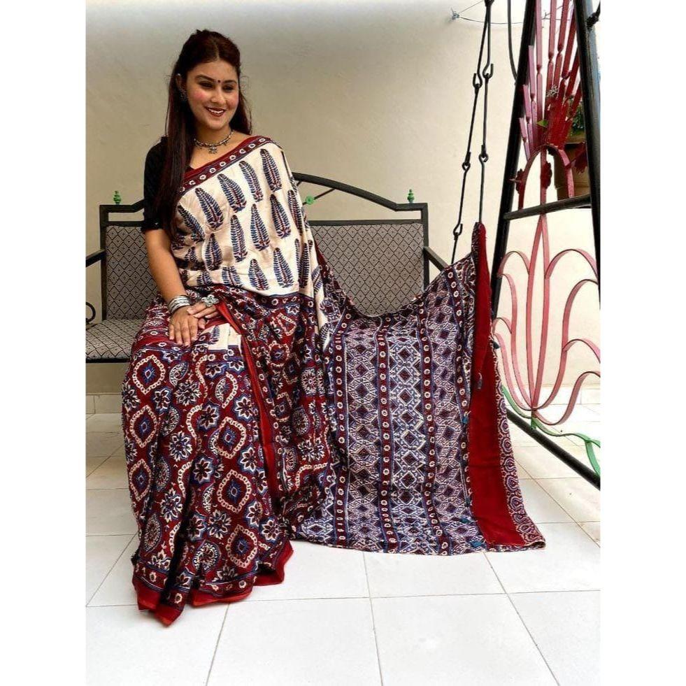 Stylové sárí pro běžné nošení a kancelářské oblečení pro ženy, halenka (Potřeba být ušita podle velikosti a střihu)