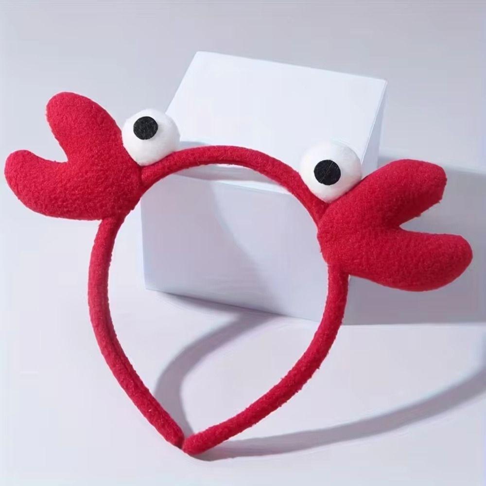 Funny Cartoon Crab Headband Cute Crab Claw and Crab Eye Crab Hair Accessory Simple Versatile Face Wash Headband For Women Girls