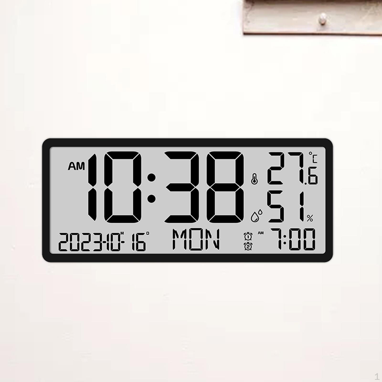 

Настільний годинник Цифровий Настінний Легкий РК-дисплей Настільний Електронний для чорний