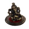 Pagdi Metall Lord Ganesha auf runder Basis ( Braun)