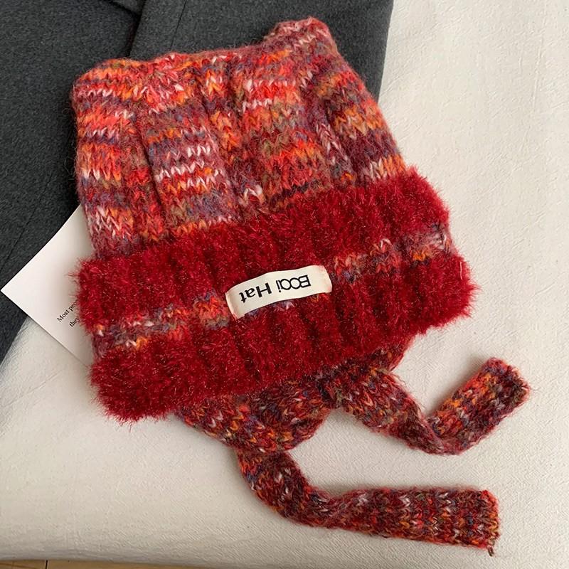 Korean Style Cat Ear Knit Beanie Women Warm Oversized Headband Hat With Protection