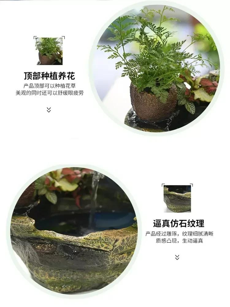 Felsenlandschaft Kreatives Wasser Fengshui Chinesischer Brunnen Desktop-Dekorationen Garten-Dekorationen Luftbefeuchter Haus Innenraum Büro-Dekor 3J5D