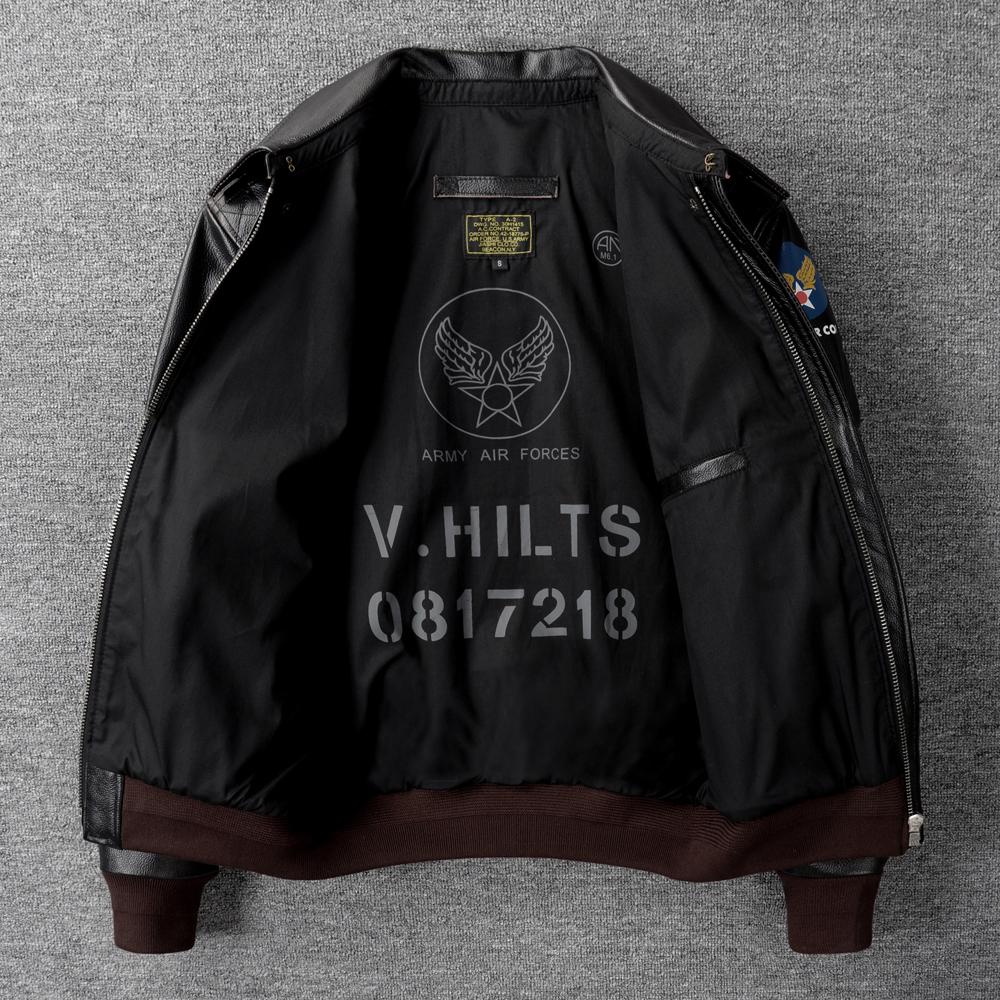 Flight Suit A2 Leather Jacket Men Genuine Cow Pilot Bomber Jackets Men's Cowhide Coat Spring Autumn
